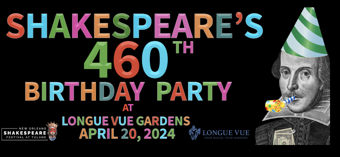 CELEBRATE SHAKESPEARE'S 460TH THIS SATURDAY!